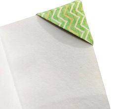 Handmade Green White Dogear Bookmark
